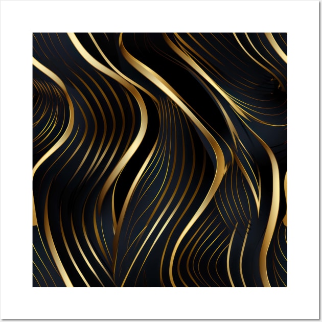 Golden Lattice: Luxurious Linearity in Gold Wall Art by star trek fanart and more